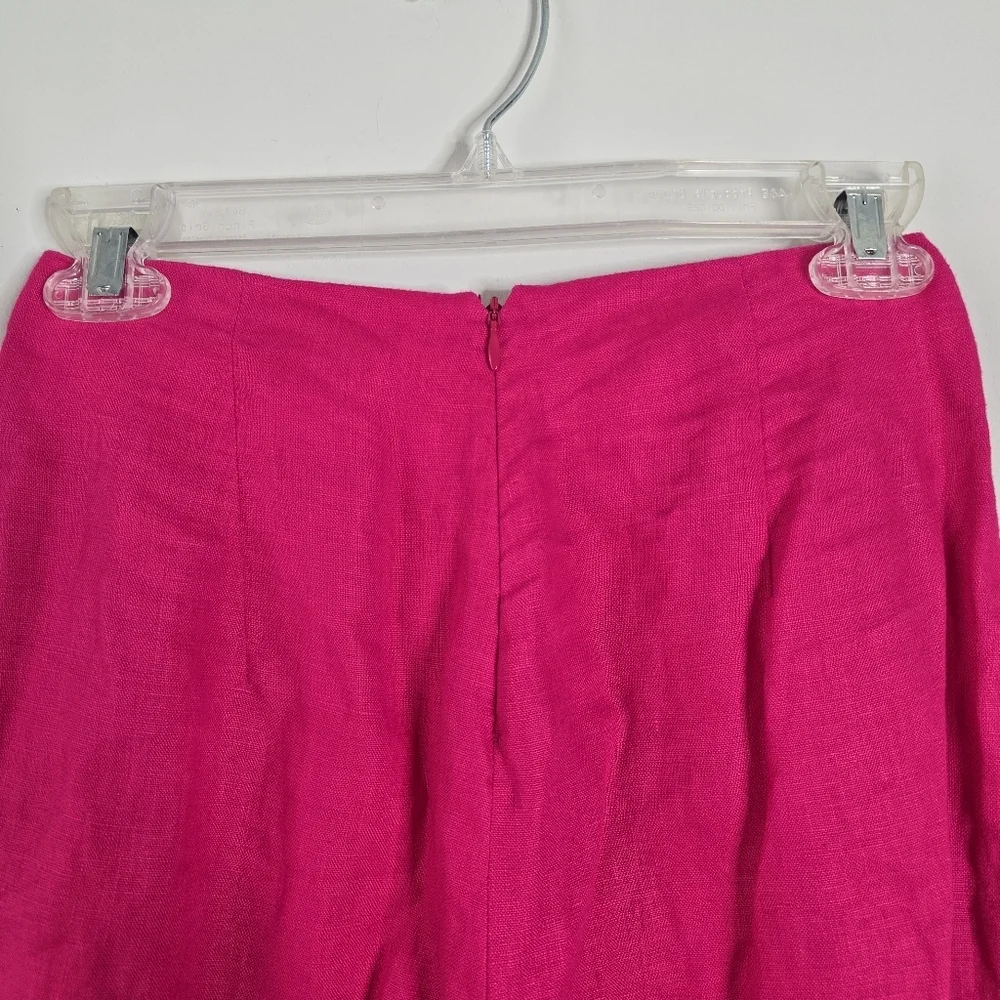 Reformation Cleo Linen Hot Pink Two Piece Set 2 Petite Barbiecore Feminine